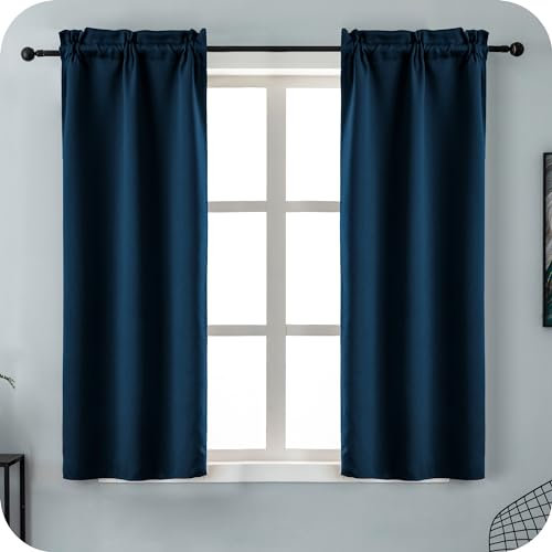 GIRASOLE HOME Coppia Tende Blu Oscuranti Termiche Morbide Tinta Unita Tenda Isolante per Soggiorno Camera e Interni 2 Pannelli con Tasca 70x145cm