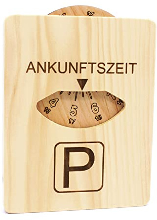 Auto Parkscheibe aus Zirbenholz, Holz Parkuhr, Holzparkscheibe, Design by UNQE