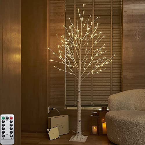 LED Luci Albero 180 cm Lampada ad Albero Aspetto Betulla 388 LED Bianco Caldo Luci di Albero di Natale con Telecomando 8 Modalità Albero di luci Regolabili Luci per decorazione dell'albero di Natale