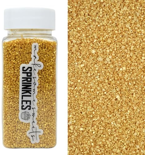 MakeSomeSweets GOLDEN SHINING STARS Essbare Sprinkles - Vegan, Palmölfrei, luxuriöse Dekoration für Süßigkeiten & Köstlichkeiten, 100g