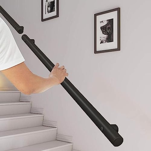 Svart trappa ledstång för hem dagis korridor, 1m 1,5m 2m 3m 4m 5m 6m Trappräcke | Väggtrappa Handräcke för inomhus utomhus Steg| Korridor Safety Support Bar (Size : 100cm)