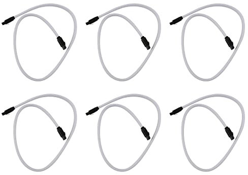 reamhome 6X 50cm Sata 3.0 III Sata3 7Pin Cable de Datos Cables Ssd 6Gb/S Cable de Datos de Disco Duro HDD con de Nylon Versión Superior (Blanco)