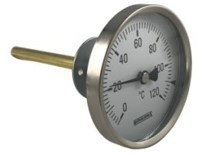 Räucherofen Smoker Thermometer mit Flansch 0-120°C Türeinbau Bitherma Variation 0-120°Grad Fühler lang, variabel