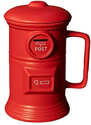 SUREK Portable Kreatives Tassenset, Keramik-Kaffeetasse mit Deckel und Strohhalm, Löffel, Büro-Teetasse, 500 ml wunderschönen