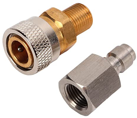 Raccord à Air comprimé, Adaptateur de Couplage Rapide Ex 1/8, Connecteur Rapide, en Acier Inoxydable, pour Paintball, PCP Airsoft et Plus