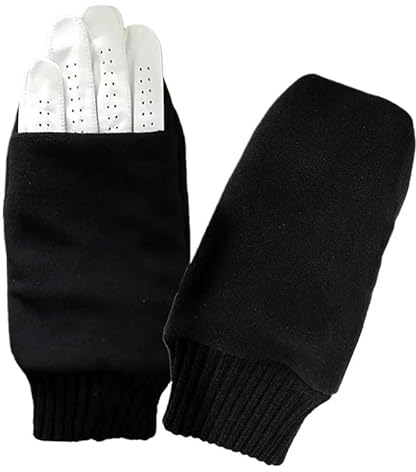 TRgqify-KM Schwarz Winddichte, langlebige Winter-Golfhandschuhe for Herren und Damen, Fäustlinge, warmes Fleece, for Hochziehen, weicher Golfer-Trainingshandschuh(Type1 2Pair,XL)