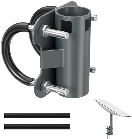 LUCMO Starlink Halterung, Universal Mastschelle Antennenmast Rohrhalterung für Starlink V2,Einstellbar U-Form Halterung Adapter Balkon Wohnmobil Montagehalterung, Einstellbar 35–55 mm