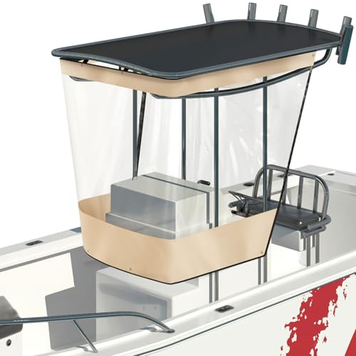 Fanfanwin Universal T-TOP Boots-Windschutzscheibe, Mittelkonsole, T-Top-Gehäuse, Bootszubehör, Bootskonsole, universelles T-TOP-Gehäuse, Spritzschutz, transparenter Sprühvorhang (für Konsolen über