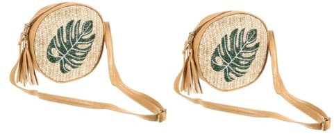 WRITWAA 2stücke Strohtasche Damen Geflochtene Umhängetasche Aus Natürlichem Material Stilvoll Für Sommer Und Strand Mit Reißverschluss Für Freizeit Reisen Und Shopping