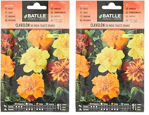Semillas Batlle Clavelon de INDIA TAGETE enano (Paquete de 2)