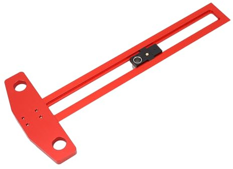 T-Geodreieck, metrische Skala von 30 cm, Positionierungslineal aus Aluminiumlegierung mit Bohrhülsen von 6 mm, 8 mm und 10 mm