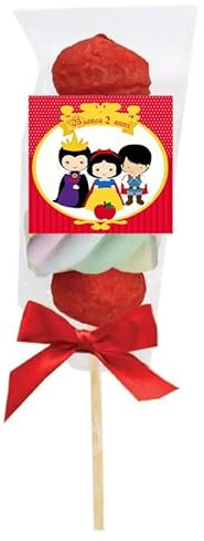 Spiedini di Marshmallow con tag personalizzabili personaggio a scelta kit fai da te per caramellata regalini fine festa compleanno party gadget cotillon per 48 pz