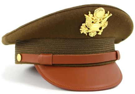 ANQIAO WW2 US Officer Hat Wool Crush Cap
