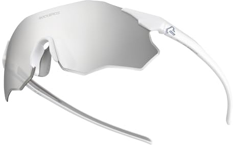 ROCKBROS Fahrradbrille Sportsonnenbrille Photochrom Rennradbrille Rahmenlose Fahrrad und Laufbrille für Outdoor Aktivitäten Damen Herren für MTB Läuft