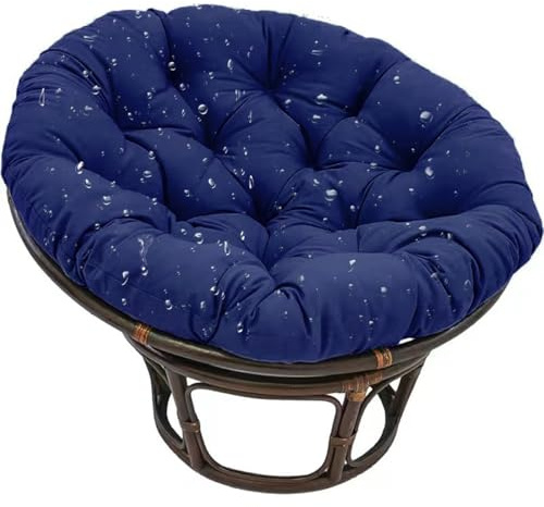 Generisch Polster FüR Papasansessel Wasserdicht Rundes Auflage, Ersatzpolster Papasan, Bodenkissen Gepolstert Sitzkissen FüR Korbsessel Outdoor GartenmöBel Sitzauflage Auflage,Marine,110×110