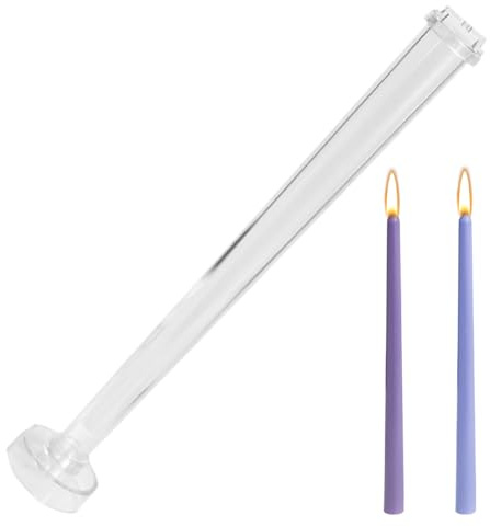 Stampo per candele coniche, stampo per candele a colonna in plastica trasparente da 13 pollici, stampi riutilizzabili per realizzare chiese, matrimoni, cene a lume di candela, stampi per San Valentin