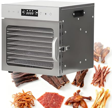 WTRYRN Dehydrators for Jerky,Food Drying Fruit Dryer,Full Stainless Steel Dehydrator Machine,for Fruits, Vegetables, Herbs, Mushroom, Dog Treats, Dehydrators 8Layer