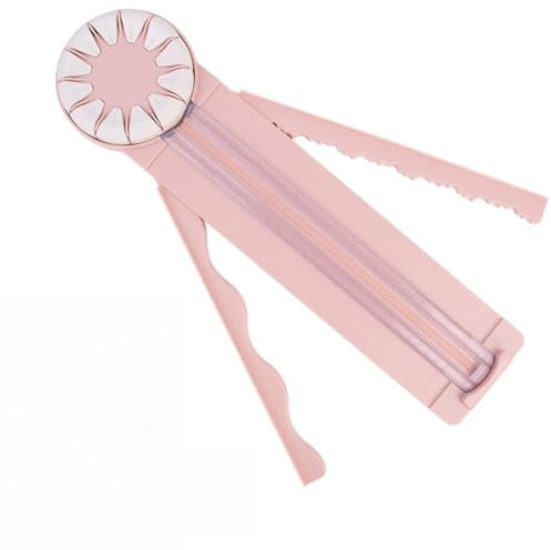 Cortador de papel giratorio con 12 cuchillas, herramienta de corte de precisión para manualidades y diseño de papel (rosa)