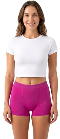 FLADY Heavy Flow Period Pants for Women – Holds 5 Tampons (35ml), Leakproof Overnight Boxer Shorts, Heavy Flow Menstrual Underwear, Washable & Reusable Size XL Pink