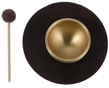 Kisangel Set Mini Ciotole Tibetane in Metallo con Cuscino e Battente, Ciotola Sonora Buddista per Meditazione e Yoga, Compatto e Portatile per Rilassamento e Benessere Emozionale