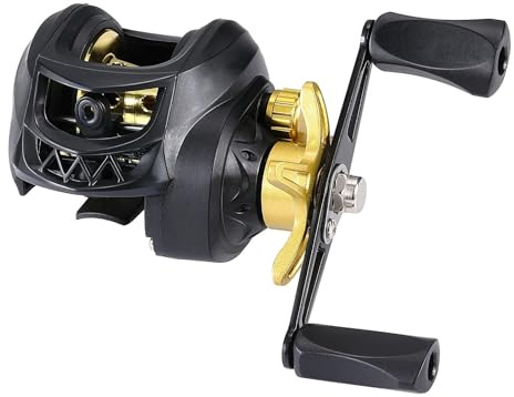 Carretes de Pesca Carrete de Pesca Profesional Ultraligero 7.2.1 Ratio Engranaje Rueda Baitcasting Carpa Arrastre máximo 8kg Carrete fundición para Agua Salada(Yellow,Right Hand)