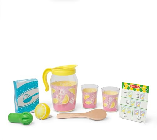 Melissa & Doug Lemonade Pretend Play Food and Drink Toy Set with Pitcher and Glass, Ages 3+