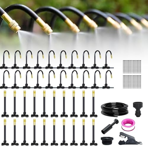 360° Curved Garden Automatic Irrigation System, Bewässerungssystem Garten mit Automatische Bewässerungssets, Hochbeet Bewässerung Tropfbewässerung für Landschaft, Flower Bed und Terrasse (20 Meter)