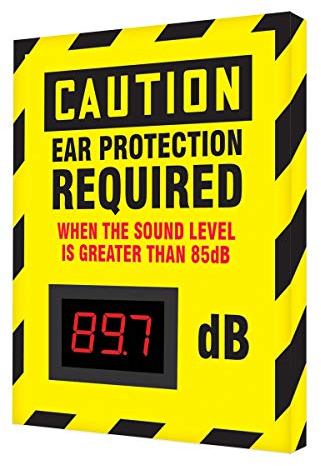Accuform SCS601 Decibel Meter Sign, 12 x 10 inch