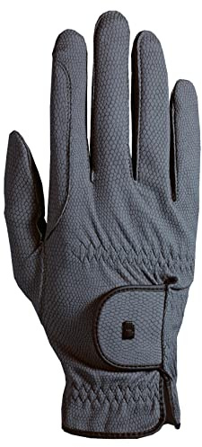 Guantes Deportivos ecuestres Roeckl ROECK-Grip, Guante de Verano para Montar, Antracita 7.5