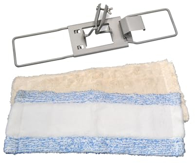 FSProdukte Bodenwischer Halter aus Metall 42 cm inklusive Bodentuch BLAUEXTREM und WEISSEXTREM kompatibel mit Hara Vileda u.v.m.