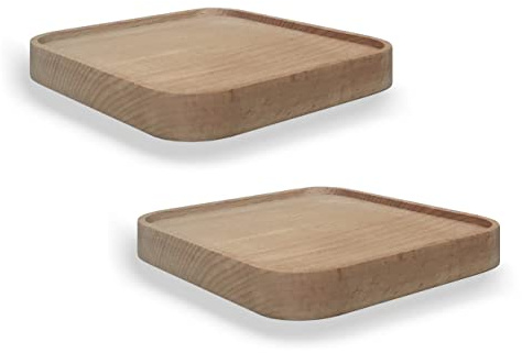anaan Raft Vägghylla Trä, Mini Flytande Hylla Set 2 (Fyrkantig 15cm)