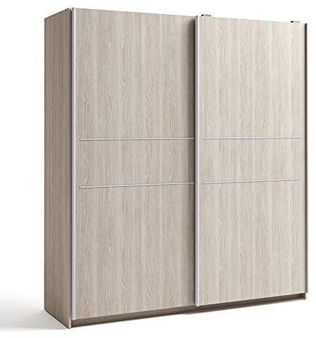 HOMN LIVING Armario ropero Senia 2 Puertas correderas Color Sable, 181,5 cm (Ancho) 53,8 cm (Profundo) 200 cm (Altura)
