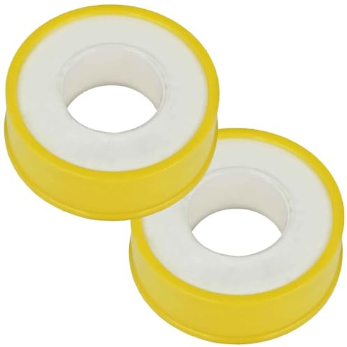MegaHaustechnik 2 Rollen Gewinde-Dichtband aus Teflon je 12 Meter lang, Breite 12mm, Stärke 0,1mm zum Abdichten, Trinkwasser geeignet, PTFE Band Gas Sanitär Heizung Leitung Rohr 2er Pack