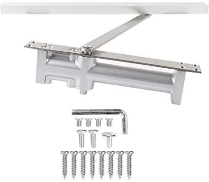 Cierrapuertas Ajustable, Posicionamiento Automático de Aluminio de Alta Resistencia Amortiguador Hidráulico Oculto Cierrapuertas Equipo de Cierre 80kg