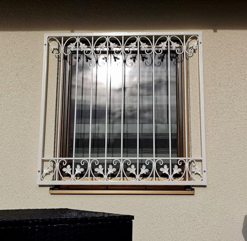 Fenstergitter Metall Schmiedeeisen Einbruchschutz Monaco-Z100 flex Verzinkt nach Maß, Breite Universal Alles:Breite 41 cm
