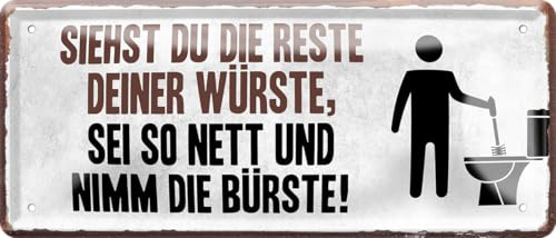 schilderkreis24 Blechschild WC/Toilette – witzige Tür-/Wanddeko fürs Bad & Gäste-WC: (Reste deiner Würste)