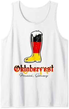 lustige deutsche Flagge Bierstiefel München Deutschland Oktoberfest Herren Tank Top