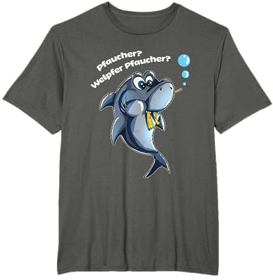 Lustiger niedlich Hai isst Taucher Pfaucher Welpfer Pfaucher T-Shirt