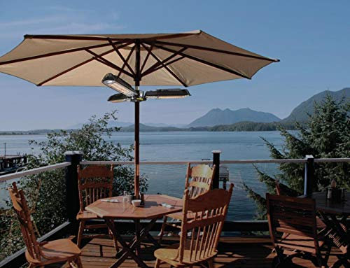 Samnuerly Outdoor Patio Umbrella Heater,Courtyard Heater Folding Electric Infrared Space Heater With 3 Heating Panels For Pergola Or gazabo Parasol For Party And Coffee