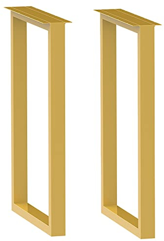 CAUSSO 2X Metall Tischbeine Alle Größen Für DIY Esstisch Schreibtisch Couchtisch Tischgestell, Verstellbarer Bodenschutz - Einfache Montage (Gold, Schwarz) (Color : Gold, Size : 5 * 30 * 72cm)