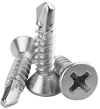 Lot de 120 vis autotaraudeuses en tôle 410 en acier inoxydable 4,2 x 19 mm Vis auto-taraudeuses Phillips auto-perceuses à haute résistance (13 mm à 32 mm disponibles)