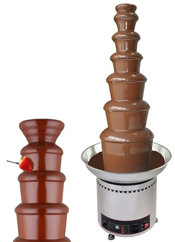 NYANS Fuente de Chocolate Comercial de 7 Niveles, Crisol de Chocolate Profesional, Cascada de Fondue de Chocolate de 350W, para Fiesta de Bodas de Cumpleaños