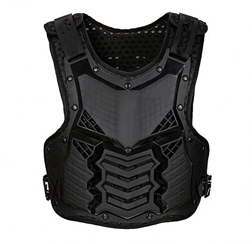 HGYJ Offroad-Motorrad-Reitausrüstung, Schutzweste, Panzer-Brustschutz, Anti-Fall-MTB-Cross-Ski-Kart-Rallye-Rennen für Männer und Frauen,Black,L