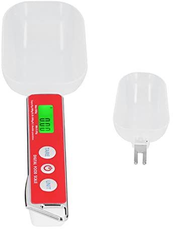 VIFERR Bilancia Digitale Per Cucchiai da 500 G/0,1 G Misurini Portatili LCD a Doppia Testa in Acciaio Inossidabile con Display Trasparente Per La Cottura al Forno(rosso)