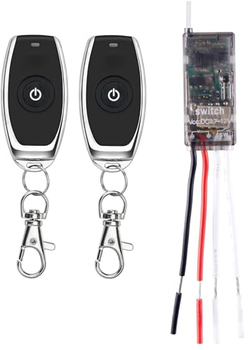 dstfuy 12v funkschalter,DC 12V 1 Kanal Trockenkontaktschalter Schaltrelais funkschalter,2A Mini Relais Wireless Lichtschalter Fernbedienung 164FT Langstrecken,für Deckenleuchten,LED Streifen.