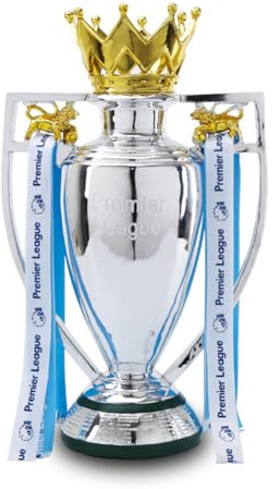 YYDSTES Nachbildung der Fußball Barclays Pokal Trophäe mit Farbband Trophäen des englischen Ligameisters Fans Heimdekoration Gedenksammlung Ausstellungsornamente Kunstharz,44cm