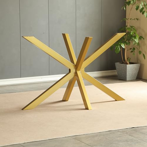 BOTAOYIYI 30 Gold Table Base, Heavy Duty Metal Legs for Glass & Wood | 30 Height, Gold, For Glass/Marble/Wood, Dining Room, Home Office, DIY Desk, Suction Cups & Screws Included