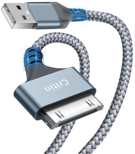 Critin USB-auf-30-Pin-Ladekabel, 6.6FT 30-Pin-USB-Ladekabel Schnelllade | Synchronisierungsdatenkabel, kompatibel mit iPhone 4/4s/3G/3GS, iPad 1 2 3, iPod Touch 4 3 2 1, iPod Classic 3 2 1
