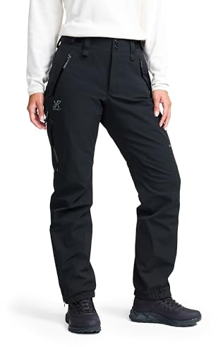 RevolutionRace Cyclone 3L Shell Pants für Damen, wasserdichte Hose mit Recco-Reflektoren zum Wandern, Black, L