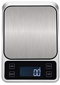 Lancoon Balance De Cuisine NuméRique 5kg/0.1g Haute PréCision Balance à Viande Multifonction Balance Pour Bijoux RéTro-éClairé Lcd RéTroéClairé(Piles Incluses)